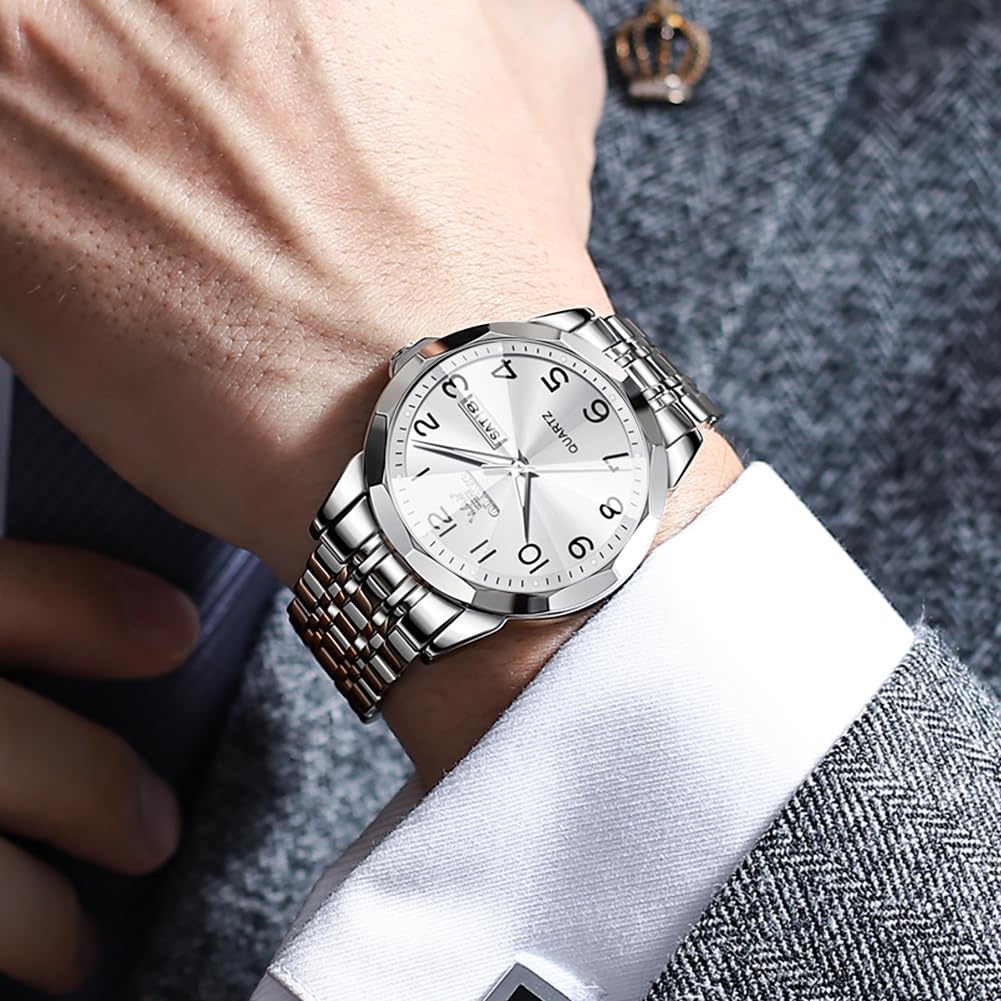 Foto 4 pulgar | Reloj Olevs, Vestido De Negocios De Cuarzo Inoxidable, Fácil De Leer, Para Hombre - Venta Internacional.