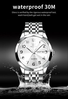 Foto 4 | Reloj Olevs, Vestido De Negocios De Cuarzo Inoxidable, Fácil De Leer, Para Hombre - Venta Internacional.