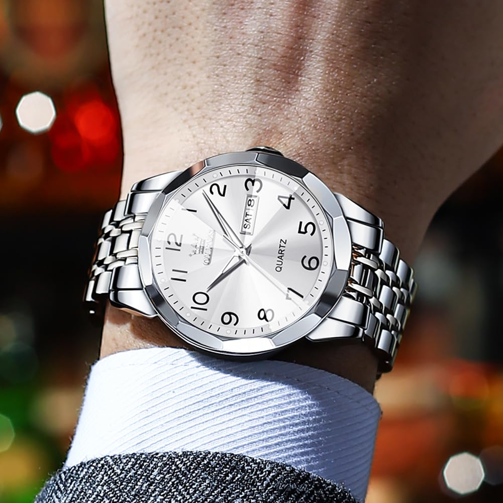 Foto 8 pulgar | Reloj Olevs, Vestido De Negocios De Cuarzo Inoxidable, Fácil De Leer, Para Hombre - Venta Internacional.