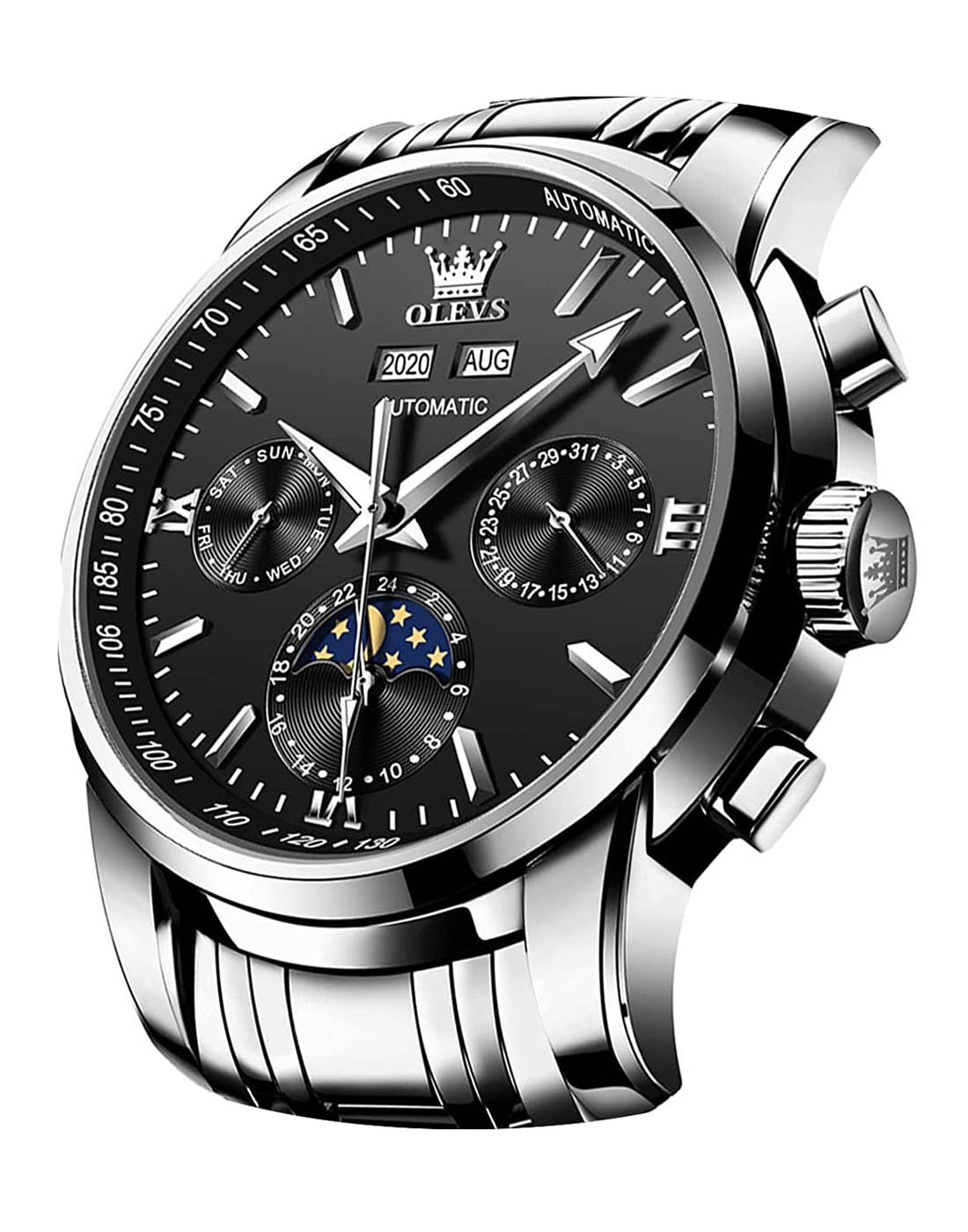 Reloj Olevs Automatic Auto Winding Moon Phase Para Hombre - Venta Internacional.
