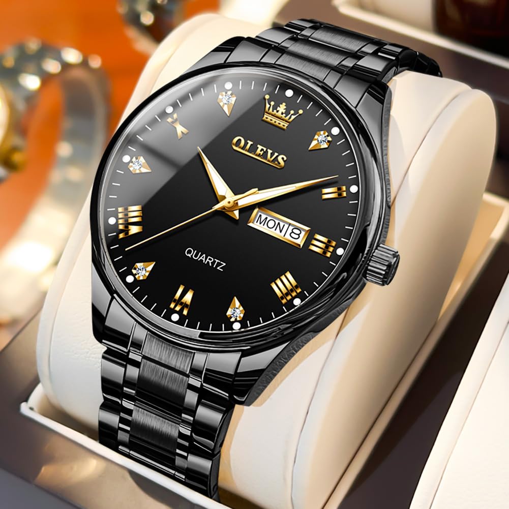 Foto 4 | Reloj Olevs Analógico De Cuarzo Para Hombre, Acero Inoxidable, Resistente Al Agua - Venta Internacional.