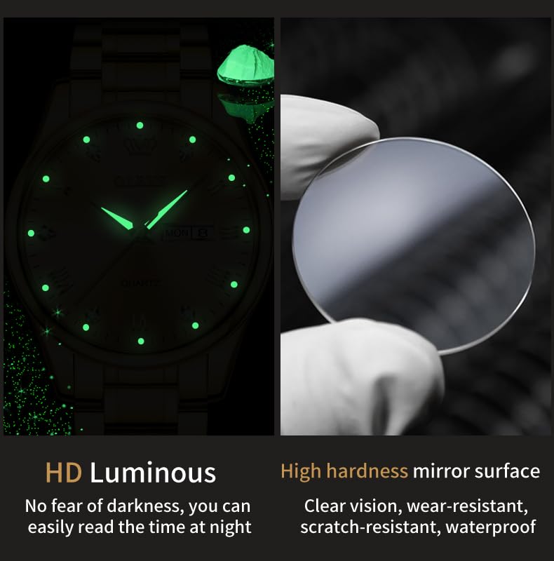 Foto 6 pulgar | Reloj Olevs Analógico De Cuarzo Para Hombre, Acero Inoxidable, Resistente Al Agua - Venta Internacional.