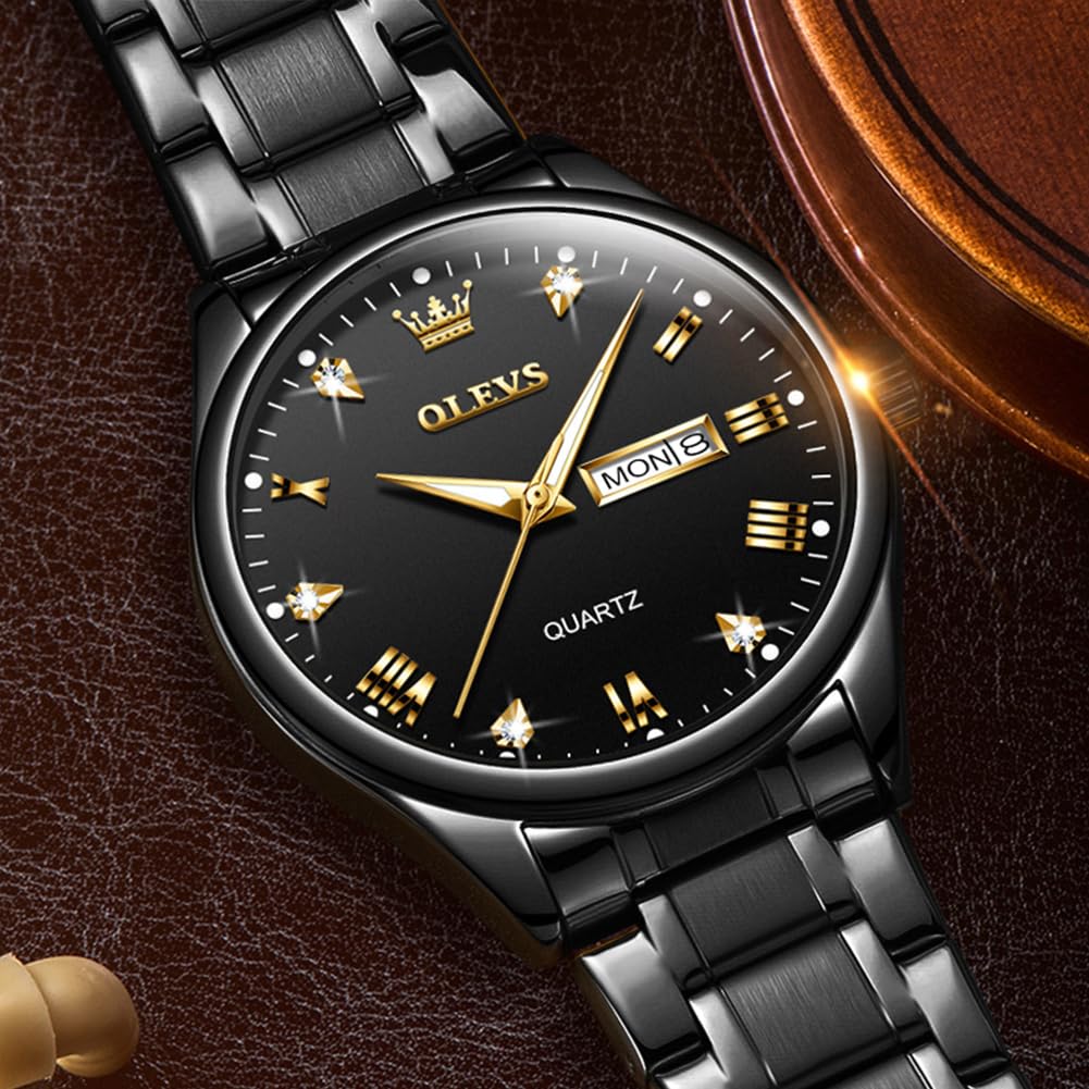 Foto 7 | Reloj Olevs Analógico De Cuarzo Para Hombre, Acero Inoxidable, Resistente Al Agua - Venta Internacional.