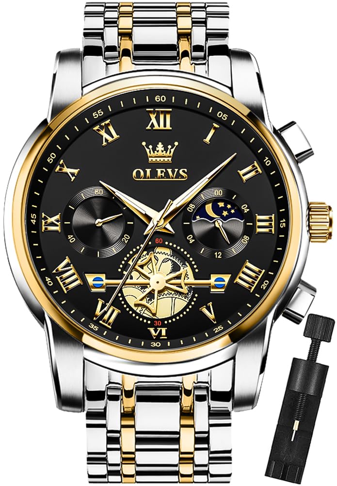 Reloj De Pulsera Olevs Chronograph Quartz De Acero Inoxidable Para Hombre - Venta Internacional.
