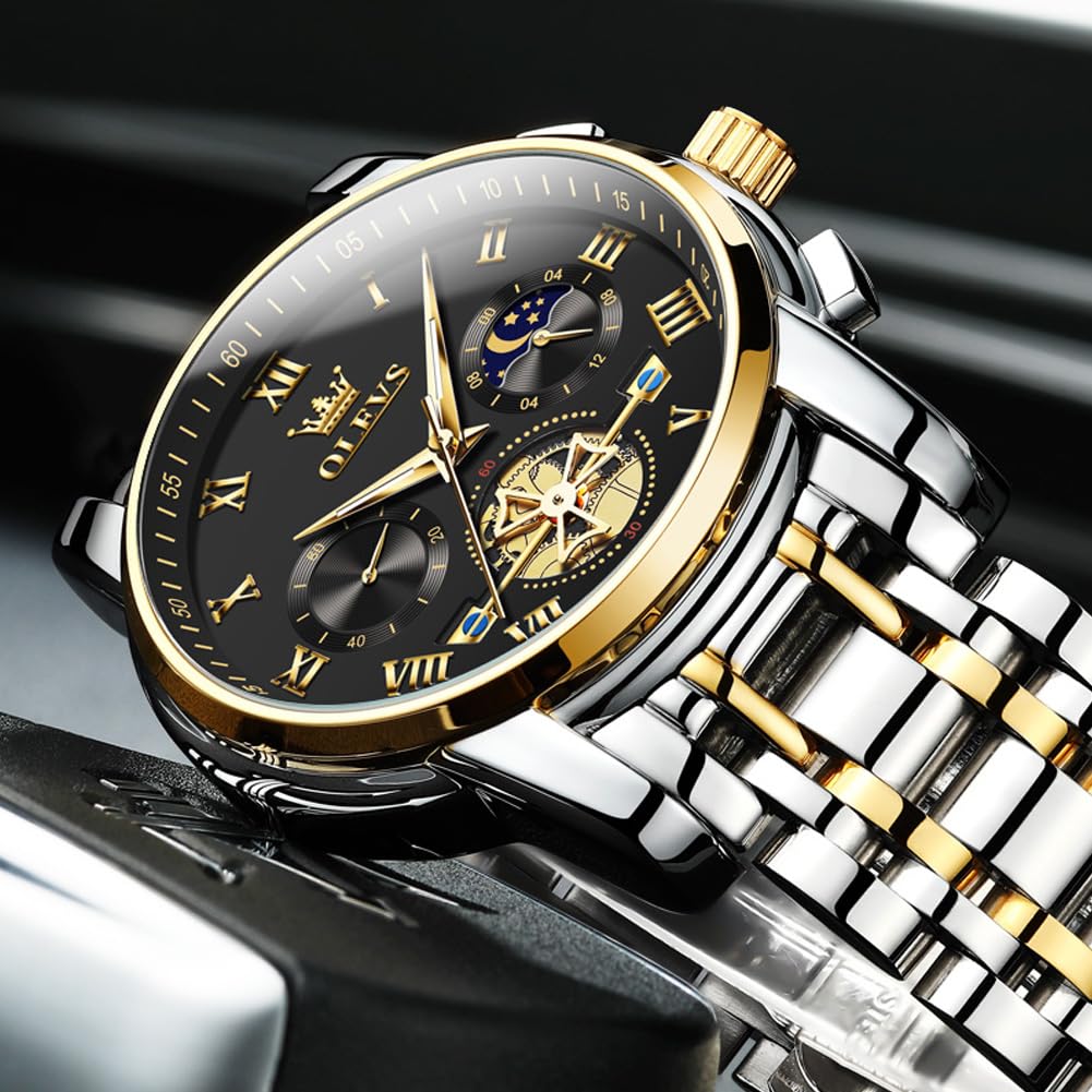 Foto 4 pulgar | Reloj De Pulsera Olevs Chronograph Quartz De Acero Inoxidable Para Hombre - Venta Internacional.