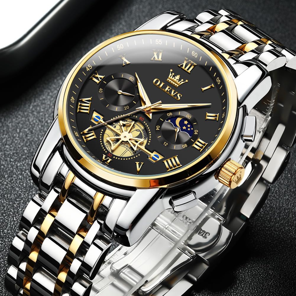 Foto 5 pulgar | Reloj De Pulsera Olevs Chronograph Quartz De Acero Inoxidable Para Hombre - Venta Internacional.