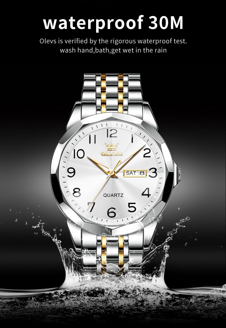 Foto 5 pulgar | Reloj Olevs Vestido De Negocios Simple Plateado Para Hombre A Prueba De Agua - Venta Internacional.