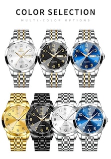 Foto 6 | Reloj Olevs Vestido De Negocios Simple Plateado Para Hombre A Prueba De Agua - Venta Internacional.