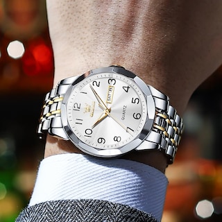 Foto 7 | Reloj Olevs Vestido De Negocios Simple Plateado Para Hombre A Prueba De Agua - Venta Internacional.