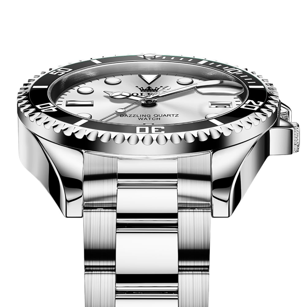 Foto 8 pulgar | Reloj De Pulsera Olevs Plateado De Lujo Impermeable Para Hombre Vestido - Venta Internacional.