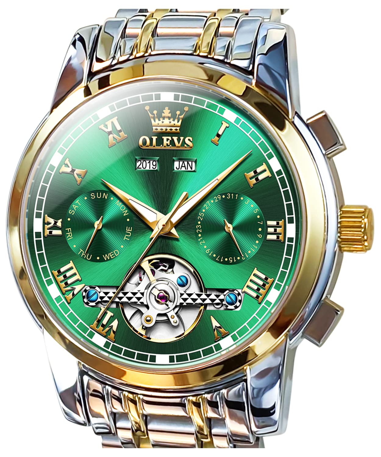 Reloj Olevs Self Winding Tourbillon Para Hombre De Acero Inoxidable - Venta Internacional.