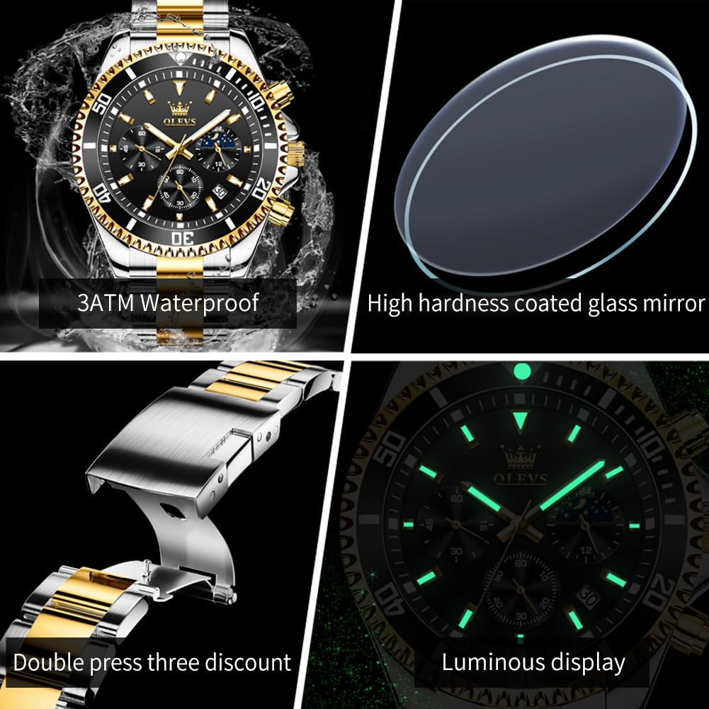 Foto 6 pulgar | Reloj Olevs Business Dress Big Face Analog Quartz Para Hombre - Venta Internacional.