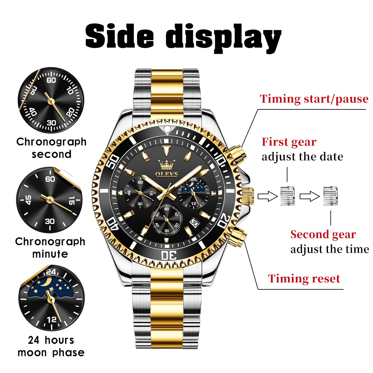 Foto 7 pulgar | Reloj Olevs Business Dress Big Face Analog Quartz Para Hombre - Venta Internacional.