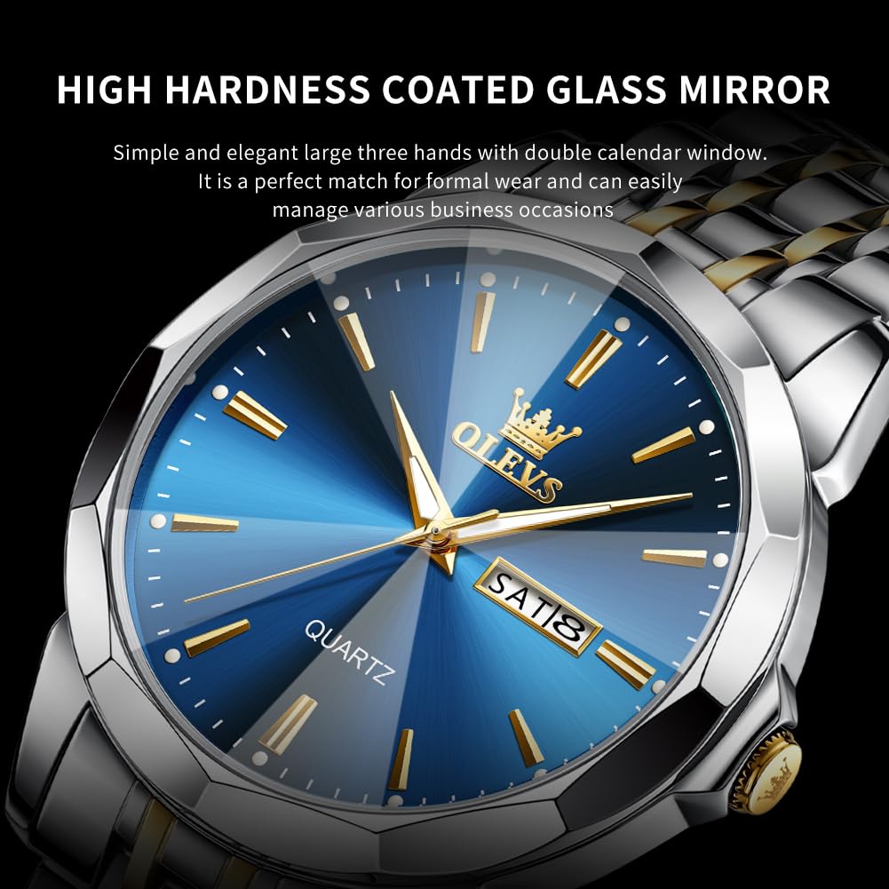 Foto 6 pulgar | Reloj Olevs Plateado Para Hombre, Vestido De Negocios, Analógico, Cuarzo - Venta Internacional.