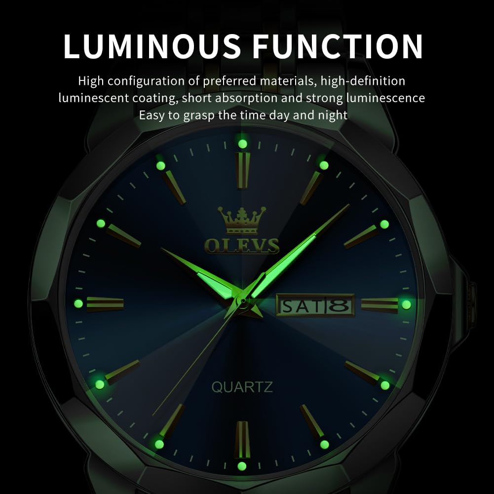 Foto 7 pulgar | Reloj Olevs Plateado Para Hombre, Vestido De Negocios, Analógico, Cuarzo - Venta Internacional.