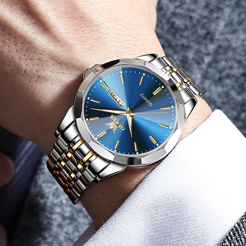 Foto 8 pulgar | Reloj Olevs Plateado Para Hombre, Vestido De Negocios, Analógico, Cuarzo - Venta Internacional.