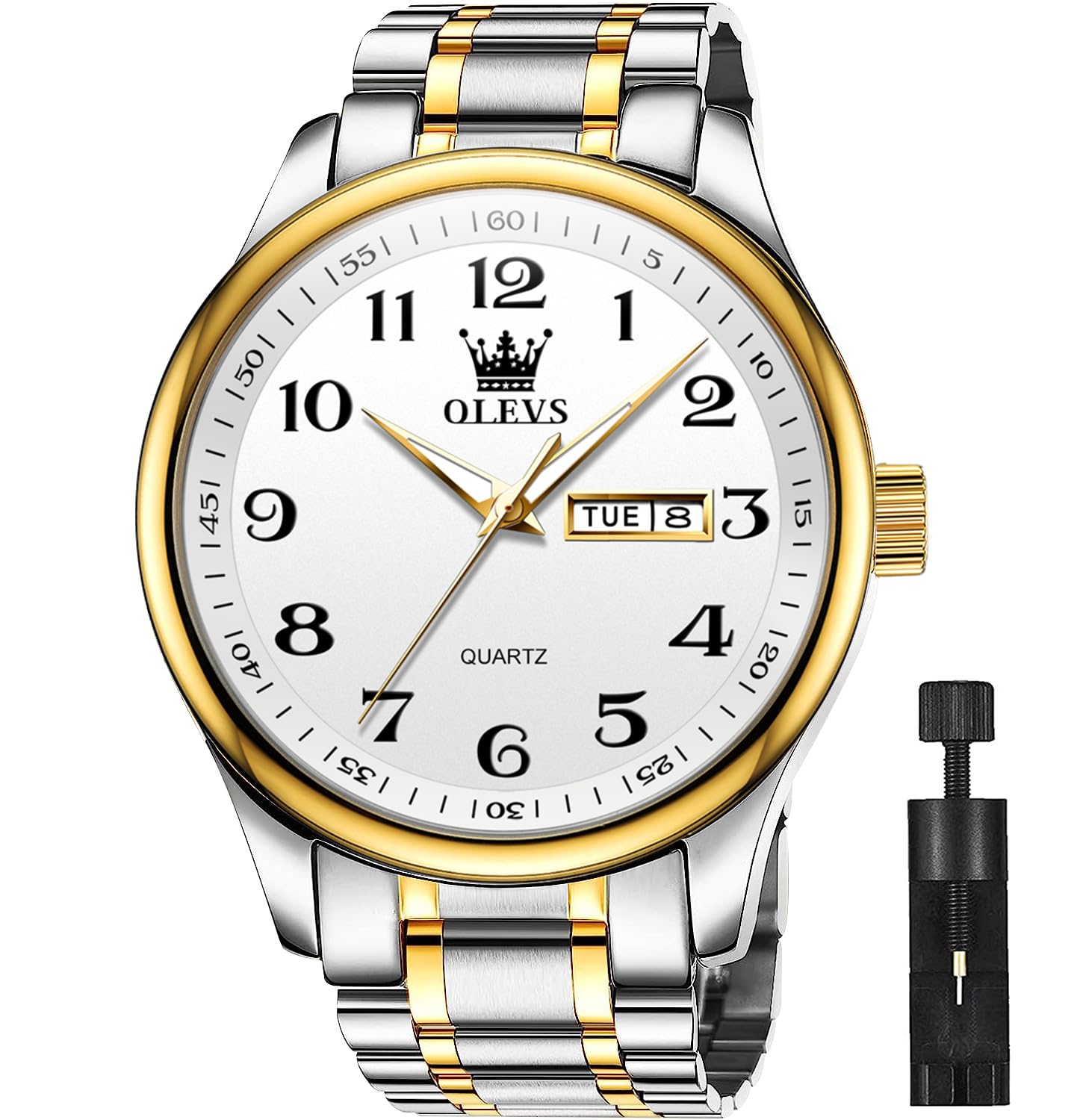 Reloj Olevs Plateado Dorado Para Hombre, Clásico, Empresarial, Impermeable - Venta Internacional.
