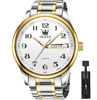 Foto 1 | Reloj Olevs Plateado Dorado Para Hombre, Clásico, Empresarial, Impermeable - Venta Internacional.