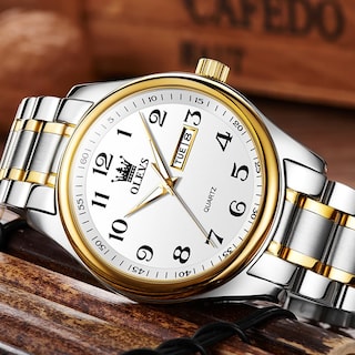 Foto 3 | Reloj Olevs Plateado Dorado Para Hombre, Clásico, Empresarial, Impermeable - Venta Internacional.