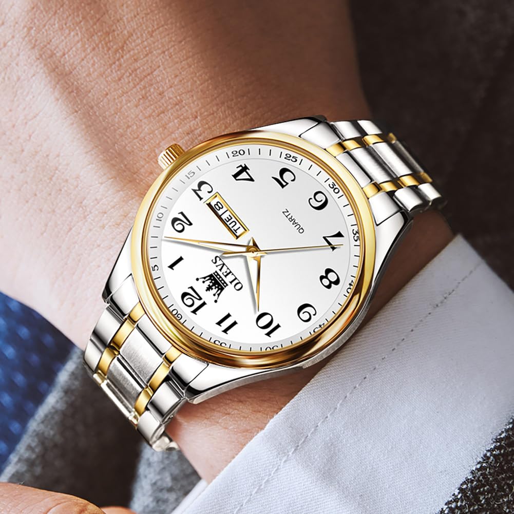 Foto 6 pulgar | Reloj Olevs Plateado Dorado Para Hombre, Clásico, Empresarial, Impermeable - Venta Internacional.