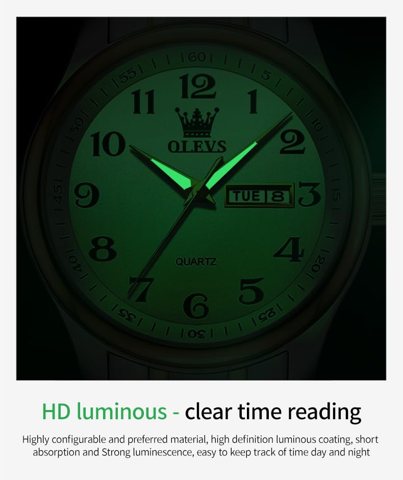 Foto 8 pulgar | Reloj Olevs Plateado Dorado Para Hombre, Clásico, Empresarial, Impermeable - Venta Internacional.