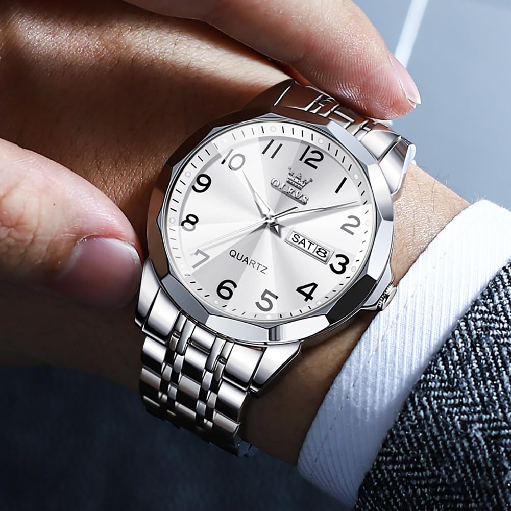 Foto 3 pulgar | Reloj Olevs Silver Business Dress Diamond Quartz Para Hombre - Venta Internacional.