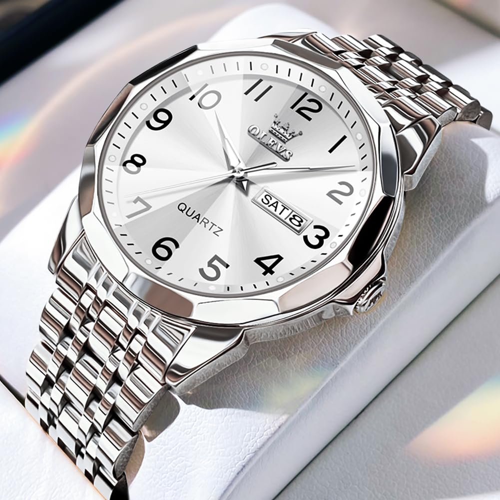 Foto 4 pulgar | Reloj Olevs Silver Business Dress Diamond Quartz Para Hombre - Venta Internacional.
