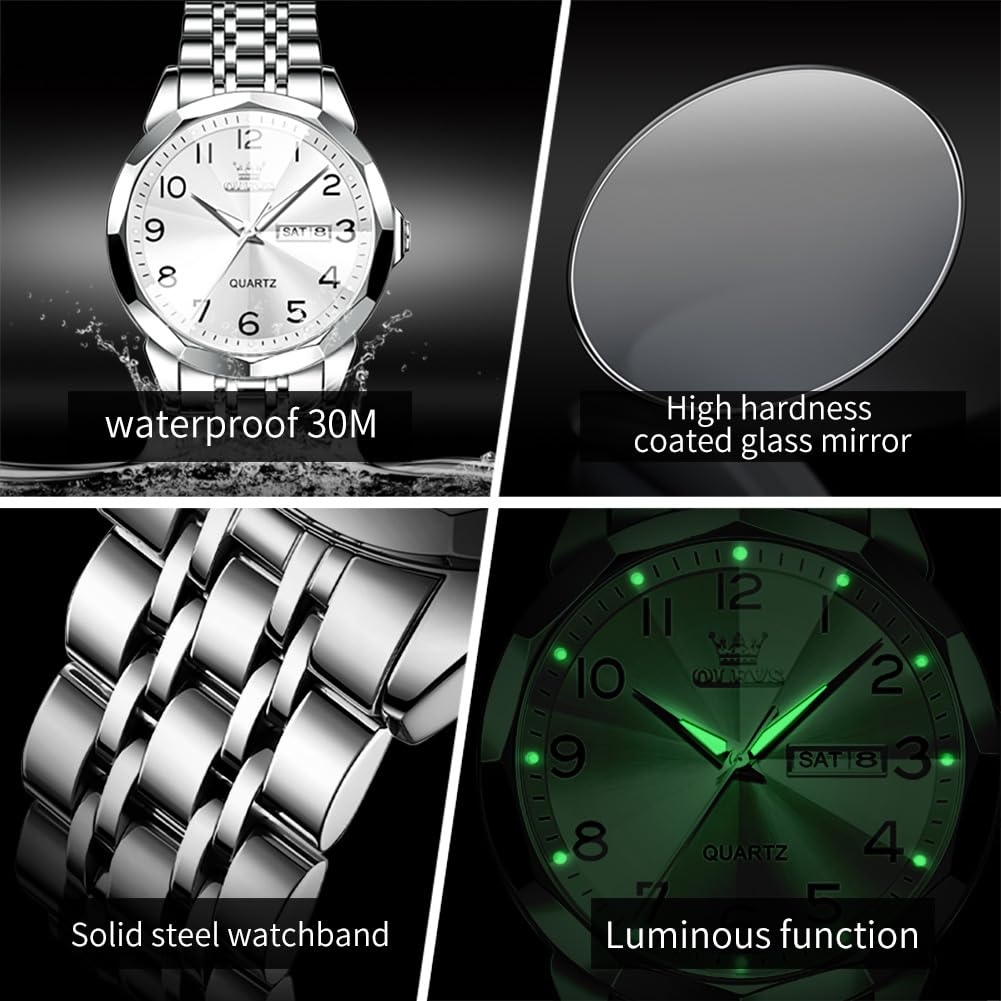 Foto 5 pulgar | Reloj Olevs Silver Business Dress Diamond Quartz Para Hombre - Venta Internacional.