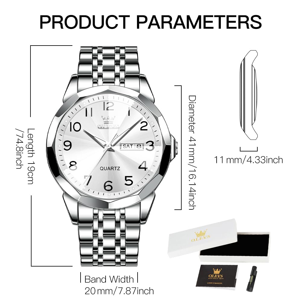 Foto 7 pulgar | Reloj Olevs Silver Business Dress Diamond Quartz Para Hombre - Venta Internacional.
