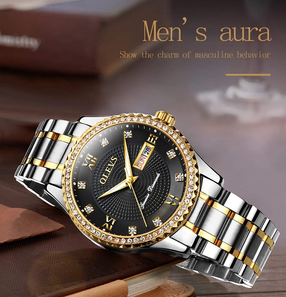 Foto 7 pulgar | Vestido Impermeable Watch Olevs Luxury Diamond Day Date Para Hombre - Venta Internacional.