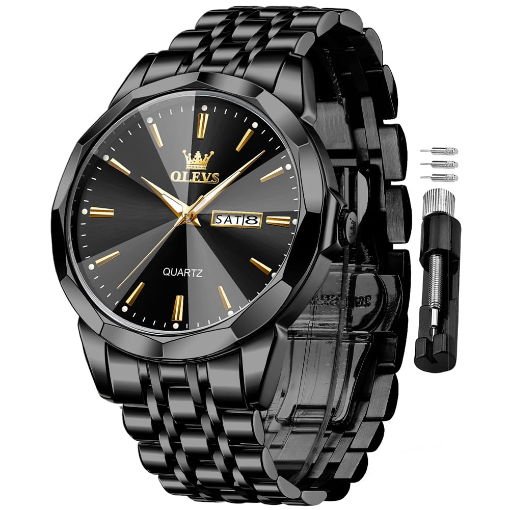 Foto 2 pulgar | Reloj Olevs Black Business Dress Analog Quartz Para Hombre - Venta Internacional.