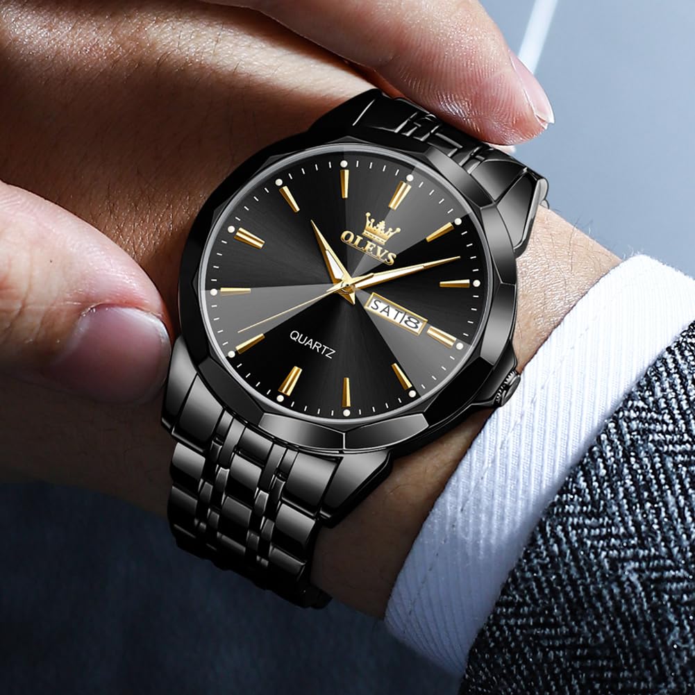 Foto 2 | Reloj Olevs Black Business Dress Analog Quartz Para Hombre - Venta Internacional.