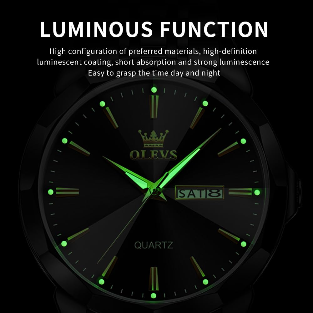 Foto 4 | Reloj Olevs Black Business Dress Analog Quartz Para Hombre - Venta Internacional.