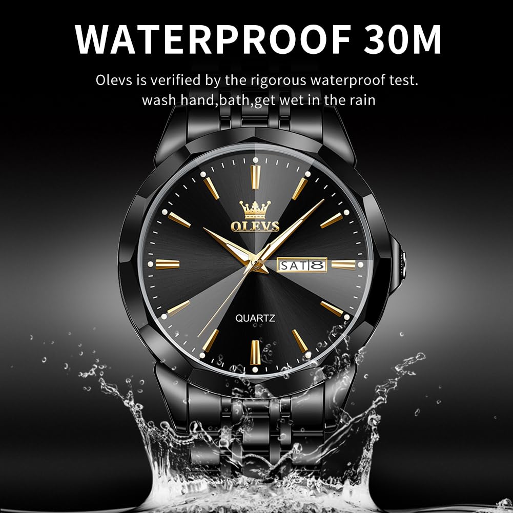 Foto 5 | Reloj Olevs Black Business Dress Analog Quartz Para Hombre - Venta Internacional.
