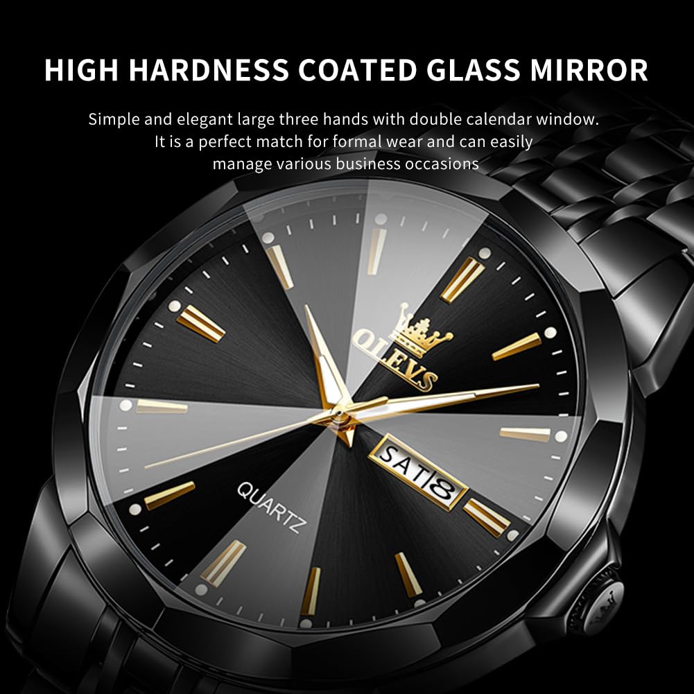 Foto 8 pulgar | Reloj Olevs Black Business Dress Analog Quartz Para Hombre - Venta Internacional.