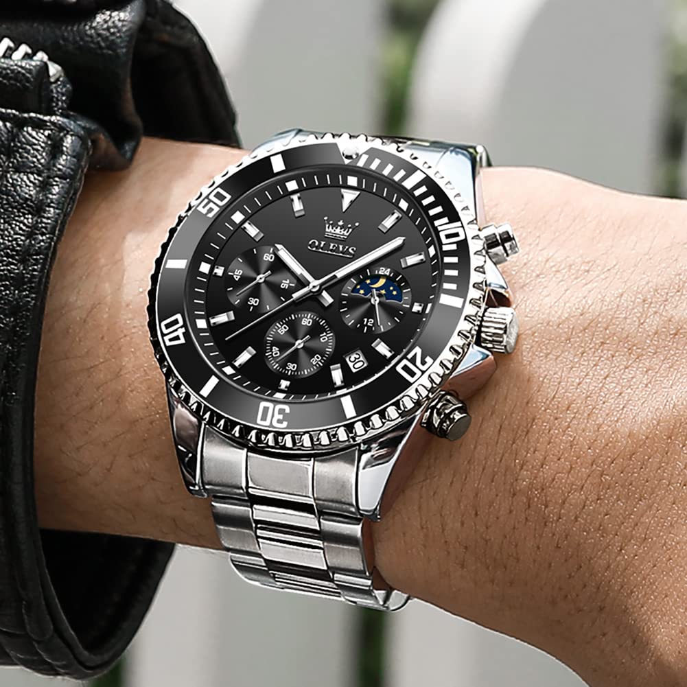Foto 5 pulgar | Reloj Olevs Chronograph Quartz Analógico De Acero Inoxidable Para Hombre - Venta Internacional.