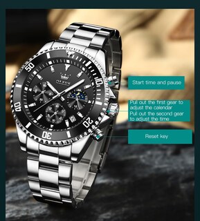 Foto 6 | Reloj Olevs Chronograph Quartz Analógico De Acero Inoxidable Para Hombre - Venta Internacional.