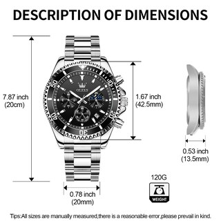 Foto 7 | Reloj Olevs Chronograph Quartz Analógico De Acero Inoxidable Para Hombre - Venta Internacional.