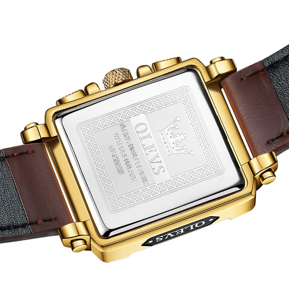 Foto 3 pulgar | Reloj Olevs Chronograph Square Fashion Leather Para Hombre - Venta Internacional.