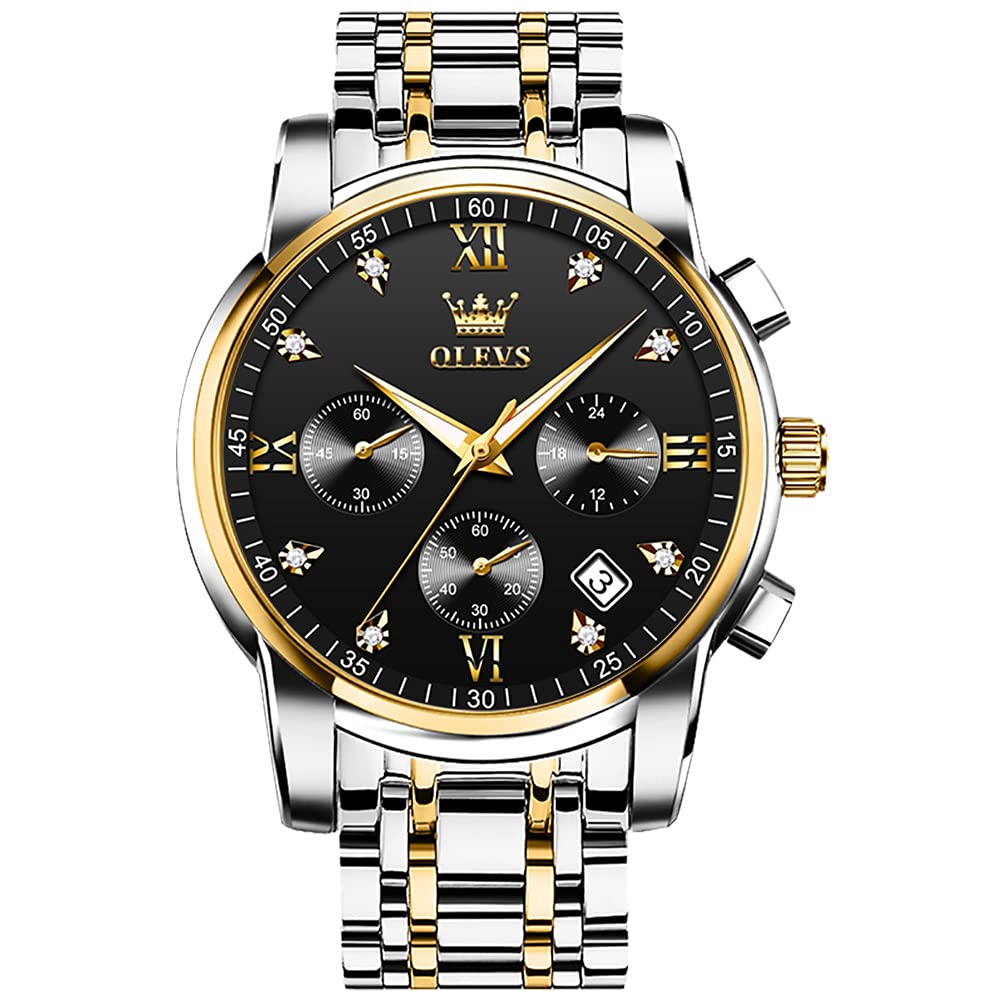 Foto 1 | Reloj Olevs Quartz Chronograph Black Face Para Hombre 41 Mm - Venta Internacional.