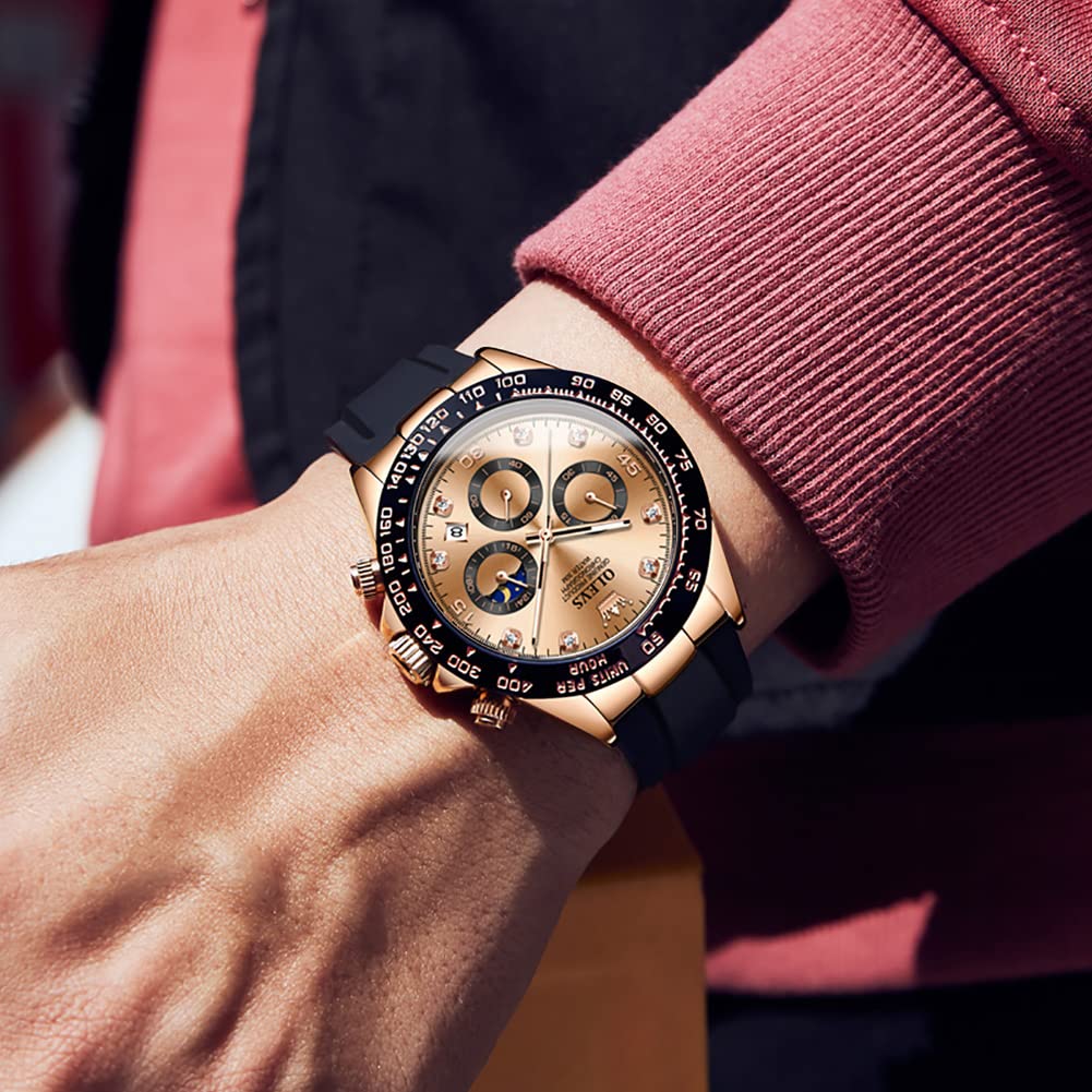 Foto 7 pulgar | Reloj Olevs De Cuarzo Impermeable En Oro Rosa Para Hombre Con Cronógrafo - Venta Internacional.