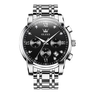 Foto 1 | Reloj Olevs Silver Cronógrafo Analógico de Acero Inoxidable para Hombre- Venta Internacional