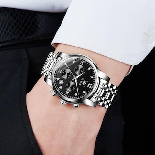 Foto 3 | Reloj Olevs Silver Cronógrafo Analógico de Acero Inoxidable para Hombre- Venta Internacional