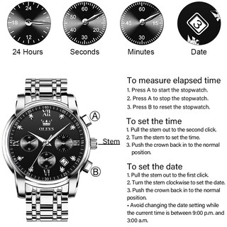Foto 6 | Reloj Olevs Silver Cronógrafo Analógico de Acero Inoxidable para Hombre- Venta Internacional