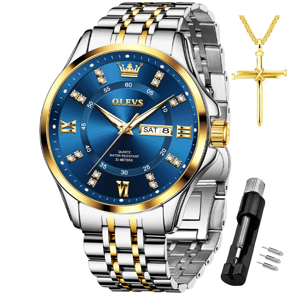 Foto 2 pulgar | Reloj OLEVS de Negocios Clásico Azul Impermeable para Hombre - Venta Internacional