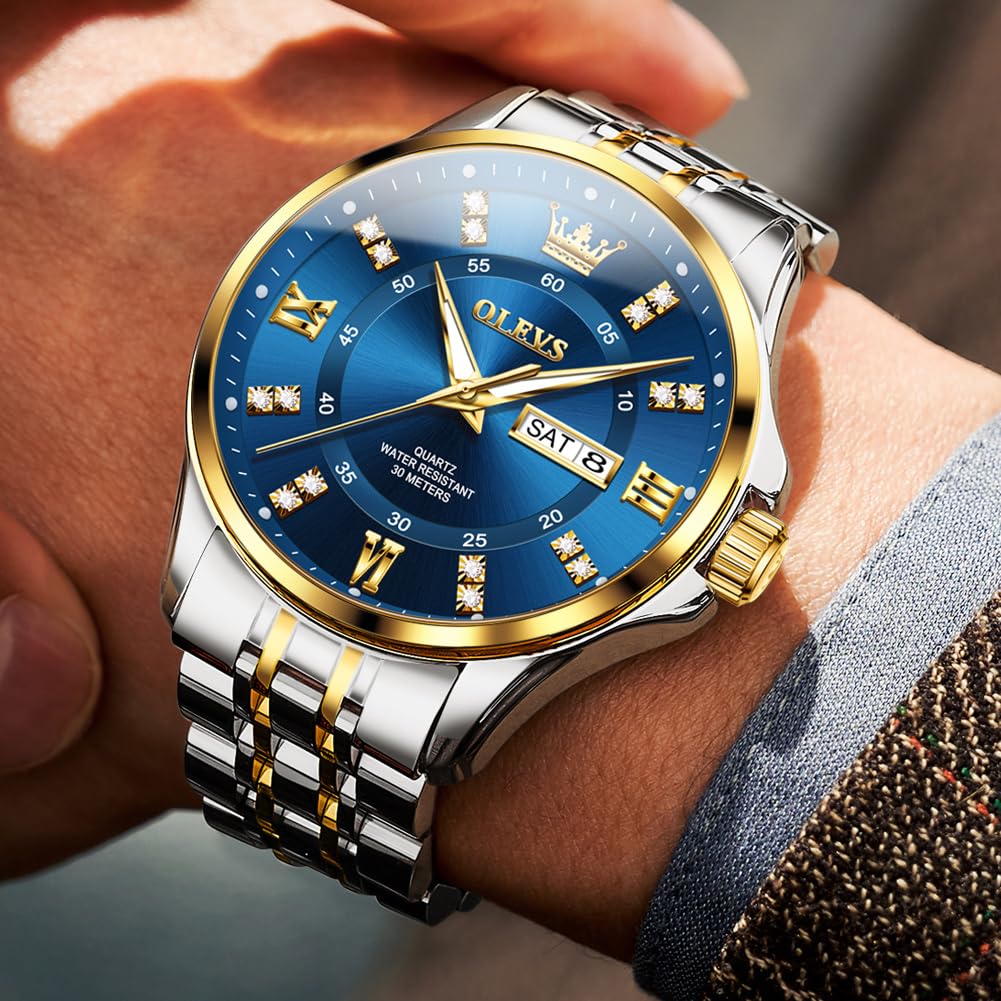 Foto 3 pulgar | Reloj OLEVS de Negocios Clásico Azul Impermeable para Hombre - Venta Internacional
