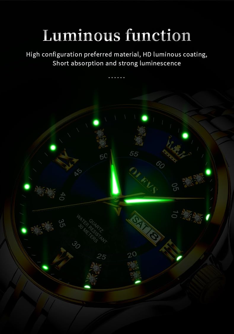 Foto 5 pulgar | Reloj OLEVS de Negocios Clásico Azul Impermeable para Hombre - Venta Internacional