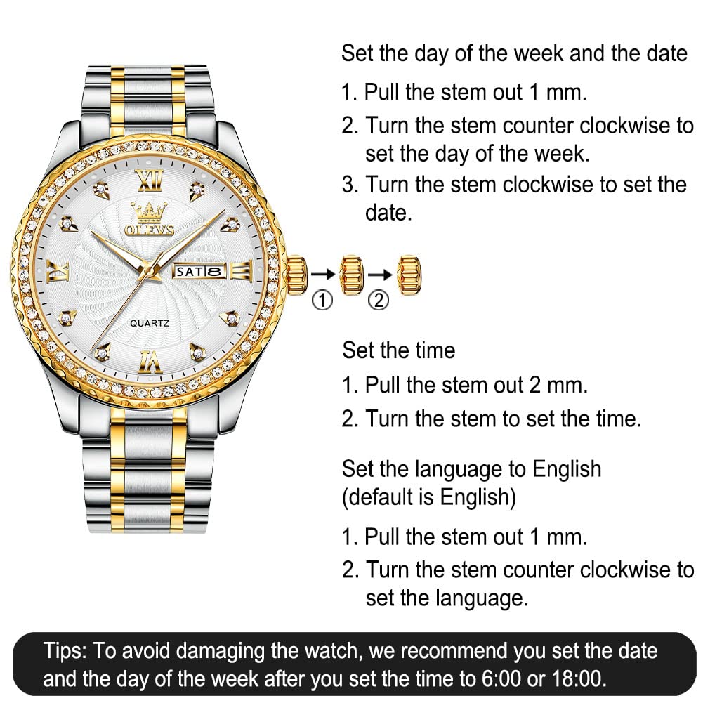 Foto 7 pulgar | Reloj Olevs White Quartz para Hombre Con Correa De Acero Inoxidable - Venta Internacional