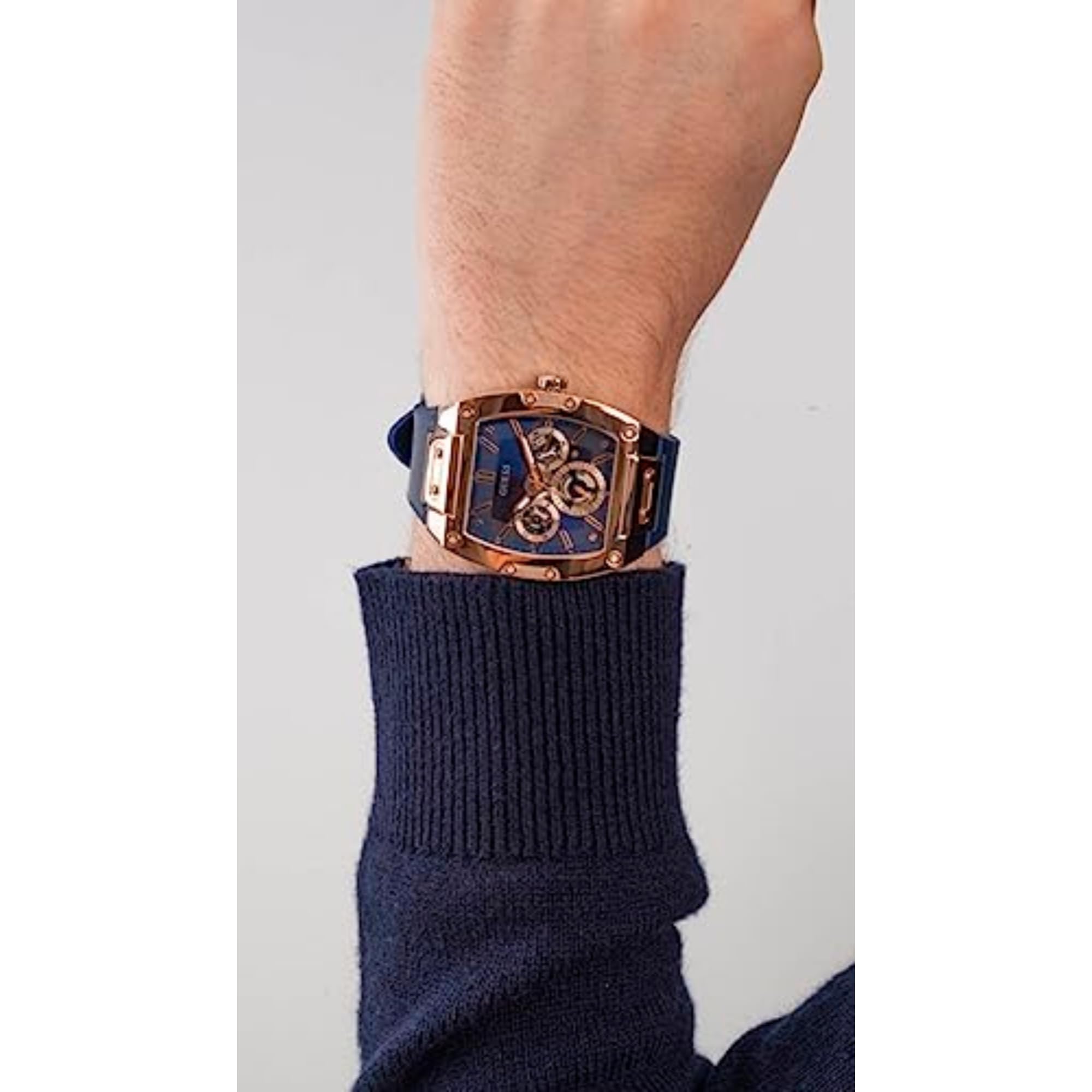Foto 4 pulgar | Reloj Guess Tonneau Azul 43 mm para Hombre - Venta Internacional