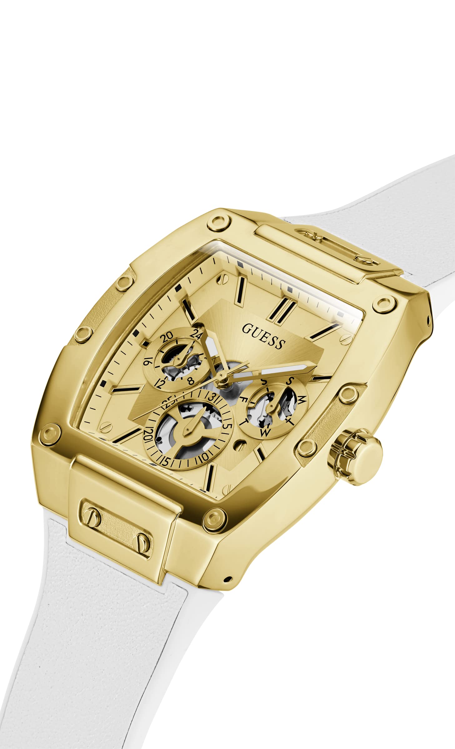 Foto 4 pulgar | Reloj Guess Trend Tonneau Multifunción Para Hombre, 43 Mm, Tono Dorado - Venta Internacional.